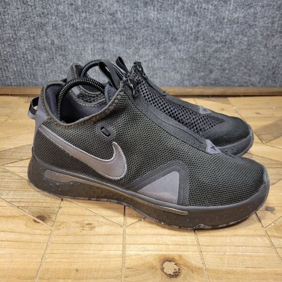 Nike PG 4 Men's Size 9 Basketball Shoes Black Gray Mid Top Trainer Sneakers - Picture 1 of 11